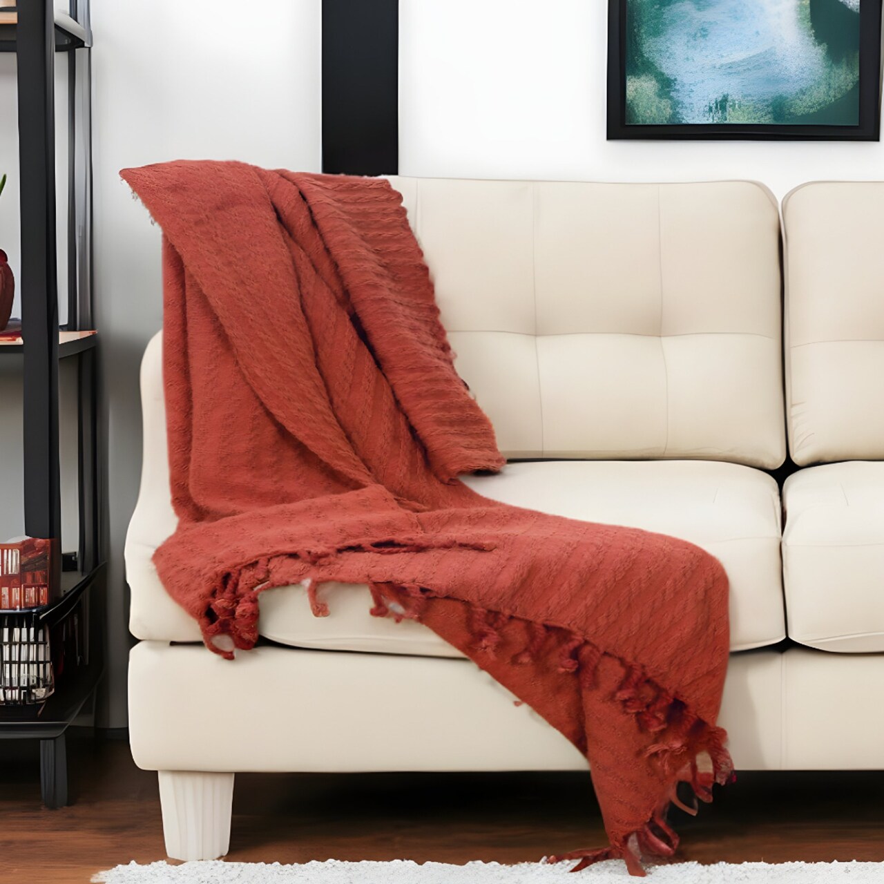 Edge Collections-50"x 50"-Cozy Knitted Throw Blanket for Comfortable Living-1 pcs